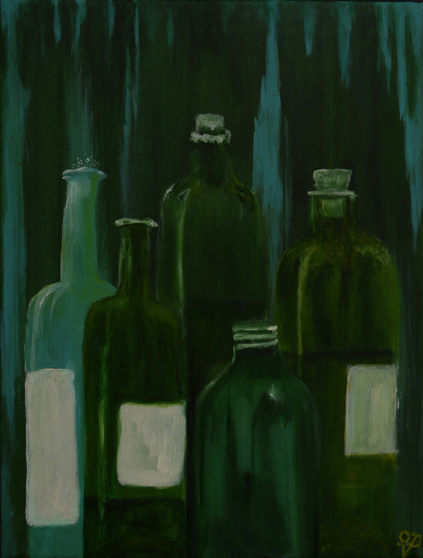 "Bottles" Acryl auf Leinwand 30 x 40 cm